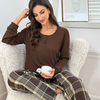 تخصيص DTY نحى الصوف المرأة ليلة صالة ارتداء بيجامة للاسترخاء الأمسيات في المنزل مطبوعة أو لون الصلبة