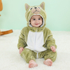 طقم بيجامة Kigurumi من صوف الشيربا المرجاني الفاخر على شكل حيوان للأطفال والأطفال الصغار، دافئ ومريح ومضحك وأنيق 