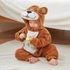 طقم بيجامة Kigurumi من صوف الشيربا المرجاني الفاخر على شكل حيوان للأطفال والأطفال الصغار، دافئ ومريح ومضحك وأنيق 